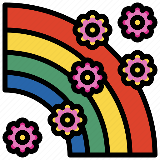 Rainbow, cultures, weather, hippies, flower icon - Download on Iconfinder