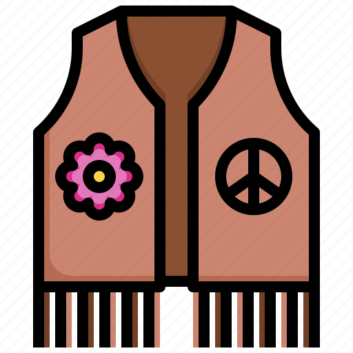 Vest, clothing, peace, hippies, flower icon - Download on Iconfinder
