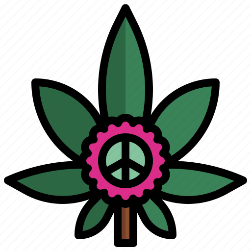 Cannabis, weed, marijuana, peace, flower icon - Download on Iconfinder