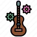 guitar, music, multimedia, acoustic, string, instrument, flower 