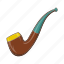 cartoon, pipe, retro, smoke, tobacco, wood, wooden 