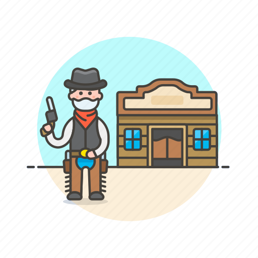 Cowboy, history, tavern, man, weapon, west, gun icon - Download on Iconfinder