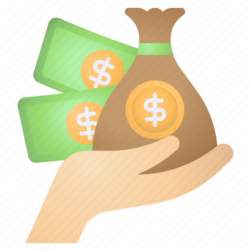 Money, earn, bag, hand, business icon - Download on Iconfinder