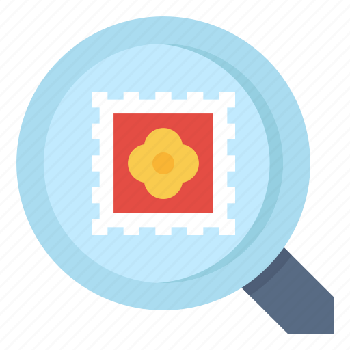 Collection, collector, magnifier, mail, postage, retro, stamp icon - Download on Iconfinder