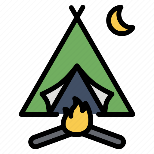 Adventure, bonfire, camp, camping, outdoor, tent, travel icon - Download on Iconfinder