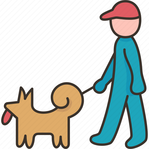 Dog, walking, pet, leash, relax icon - Download on Iconfinder