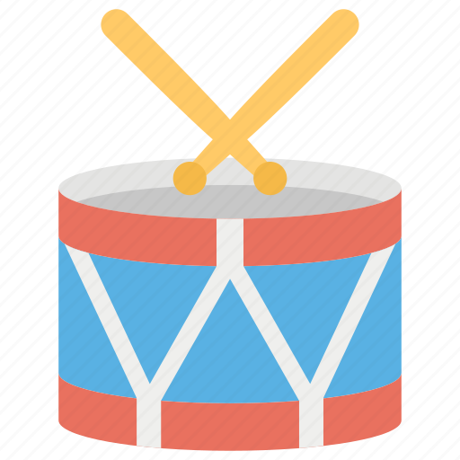 Drum beating, drum with sticks, kids fun, music concept, musical instrument icon - Download on Iconfinder