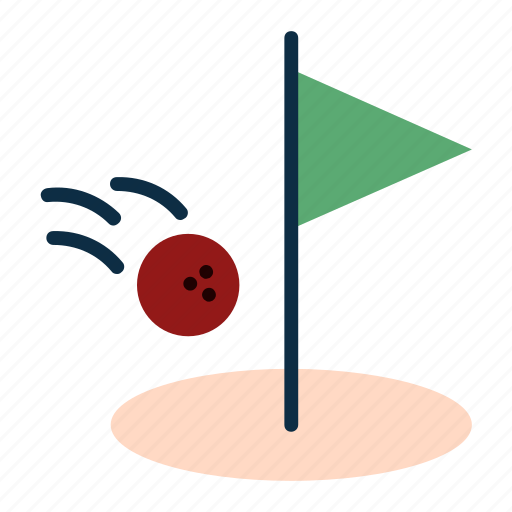Ball, flag, golf, ground, pole icon - Download on Iconfinder