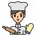 chef, cook, bakery, woman, avatar, food 
