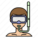 diver, snorkeling, diving, scuba, hobby, man, avatar 