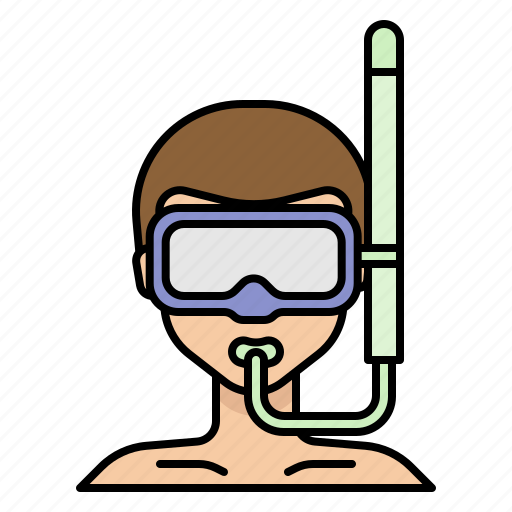 Diver, snorkeling, diving, scuba, hobby, man, avatar icon - Download on Iconfinder
