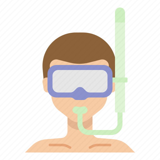 Diver, snorkeling, diving, scuba, hobby, man, avatar icon - Download on Iconfinder