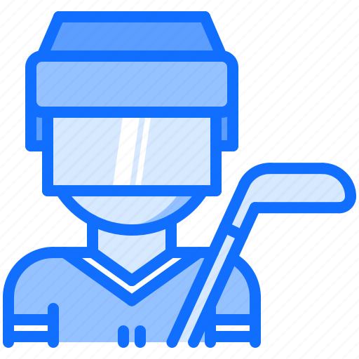 Hockey, man, player, protection, sport, stick icon - Download on Iconfinder