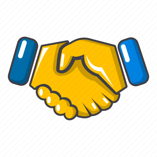 Agree, agreement, associates, businessman, cartoon, circle, handshake icon - Download on Iconfinder