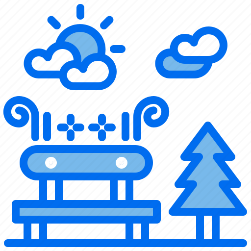 Bench, city, cloudy, garden, park, sun icon - Download on Iconfinder