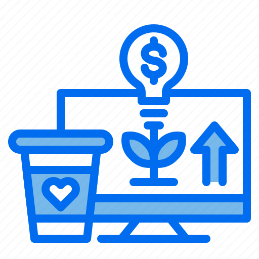 Desktop, money, coffee, plant, grow, cup, computer icon - Download on Iconfinder