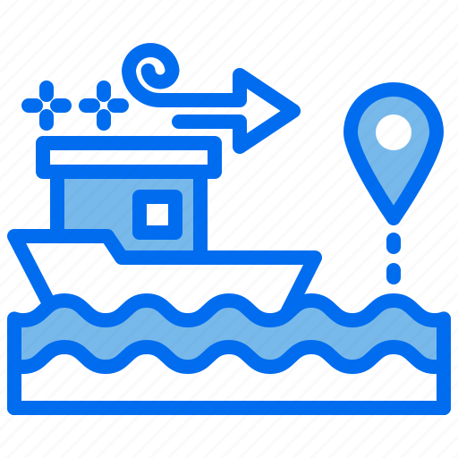 Boat, direction, location, navigation, pin, sea, ship icon - Download on Iconfinder