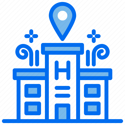 Building, hotel, location, map, navigation, pin icon - Download on Iconfinder