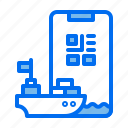 barcode, boat, container, delivery, phone, ship
