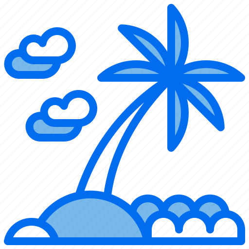 Beach, coconut, island, sea, tree, vacation icon - Download on Iconfinder