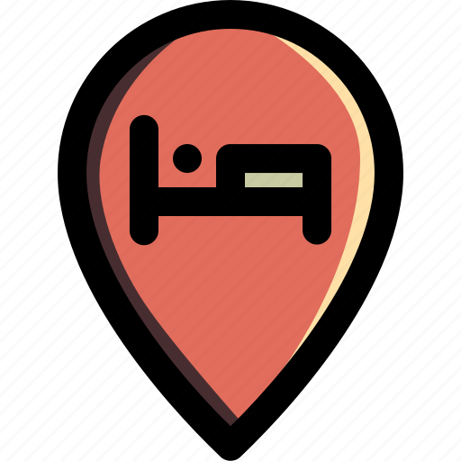 Hotel, location, map, online, tourism, travel, vacation icon - Download on Iconfinder