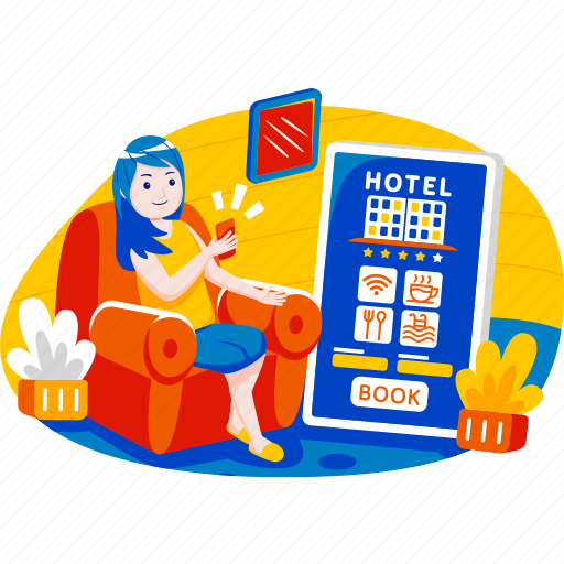 Holiday, illustration, booking, summer, vacation, online, shopping illustration - Download on Iconfinder