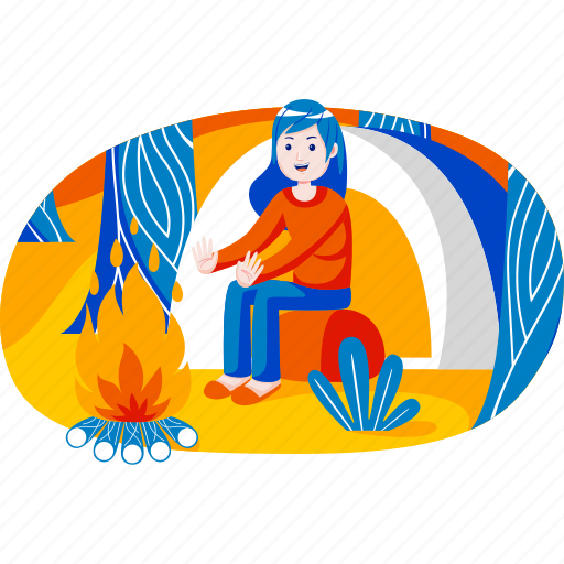 Holiday, illustration, camp, camping, summer, mountain, adventure illustration - Download on Iconfinder
