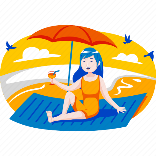 Holiday, illustration, vacation, beach, hot, summer, drink illustration - Download on Iconfinder
