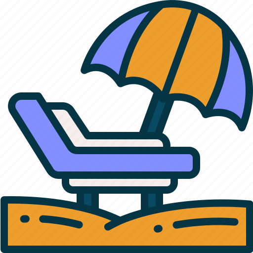 Beach, chair, umbrella, lounge, holiday icon - Download on Iconfinder