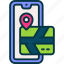 map, smartphone, pin, location, direction 