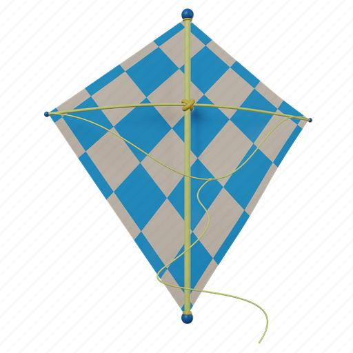 Kite, summer, wind, toy, sky, childhood, paper 3D illustration - Download on Iconfinder