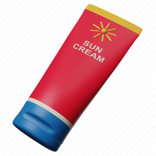Summer, sunscreen, sunblock, cosmetic, cream, spf, beauty 3D illustration - Download on Iconfinder
