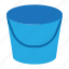 bucket, object, water, container, empty 