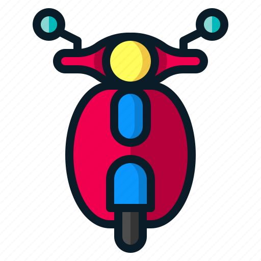 Delivery, motorbike, motorcycle, scooter bike, transport, vespa icon - Download on Iconfinder