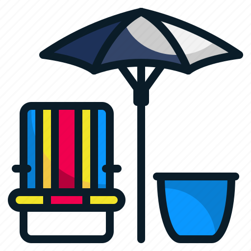 Beach, beach chaise, resort, summer, travel, umbrella icon - Download on Iconfinder