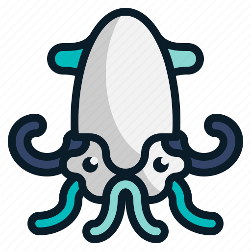 Animal, fish, octopus, restaurant, sea, seafood, squid icon - Download on Iconfinder