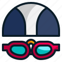 goggles, sport, swim cap, swimming