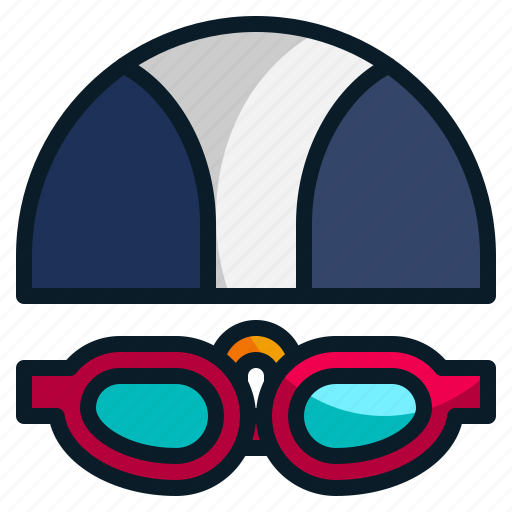 Goggles, sport, swim cap, swimming icon - Download on Iconfinder