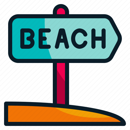 Beach, direction, navigation, sign post, street, summer icon - Download on Iconfinder
