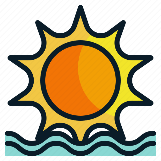 Sea, summer, sun, sunrise, sunset, weather icon - Download on Iconfinder