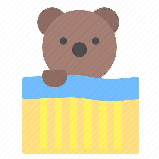 Bear, bed, child, kid, pet, puppy, toy icon - Download on Iconfinder