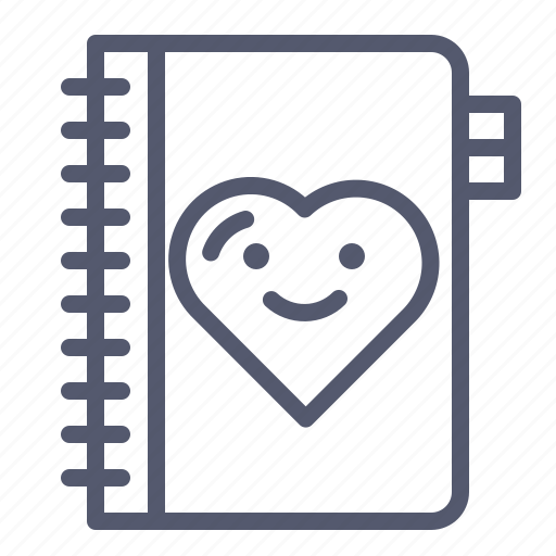 Agenda, book, booklet, heart, notes icon - Download on Iconfinder