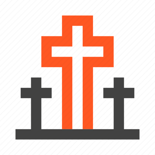 Cemetery, cross, halloween, horror, scary, spooky, tombstone icon - Download on Iconfinder