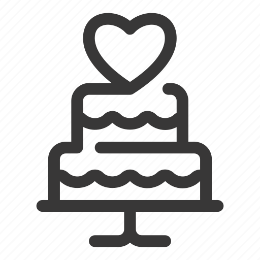 Wedding, cake, heart, romance, party, marriage, love icon - Download on Iconfinder