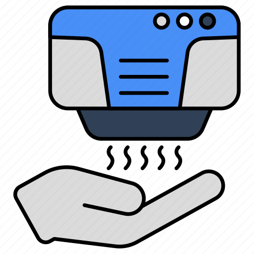 Hand dryer, electronic machine, toiletry, home appliance, bathroom equipment icon - Download on Iconfinder