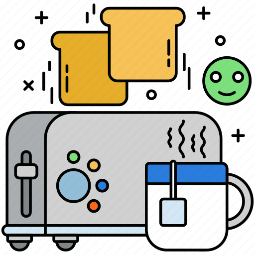Toaster, bread, toast, breakfast, tea, emoji icon - Download on Iconfinder