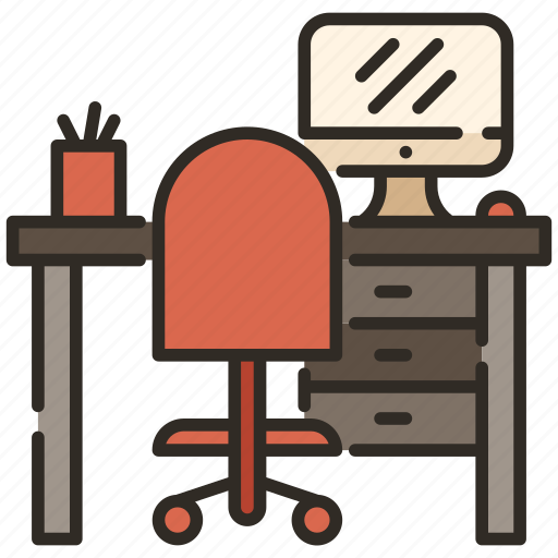 Computer, desk, interior, office, workplace icon - Download on Iconfinder