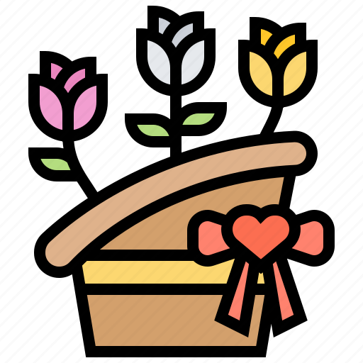 Basket, bouquet, flora, flower, gift icon - Download on Iconfinder