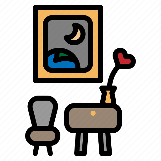 Interior, picture, frame, table, chair, furniture icon - Download on Iconfinder