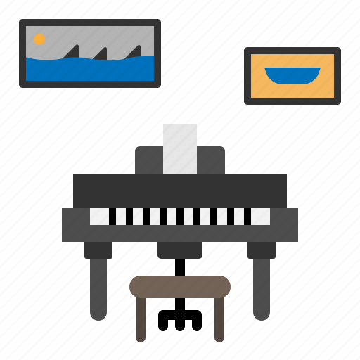 Home, decoration, interior, piano, music, room, picture icon - Download on Iconfinder